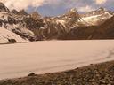 Day 10 : Luza to Gokyo.\r\nMost of the third lake is still ice and snow.
